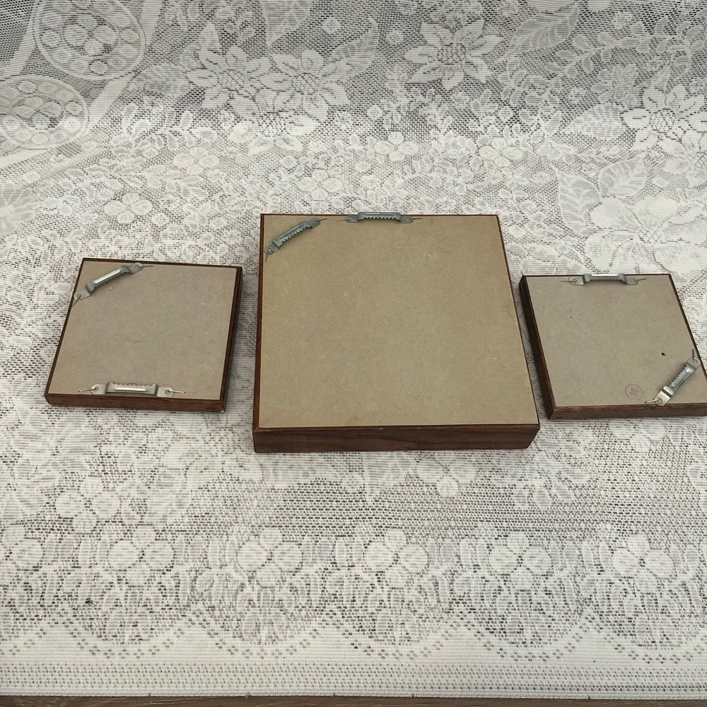 Set of 3 Vintage Wooden Mirrors | Cottagecore Farmhouse